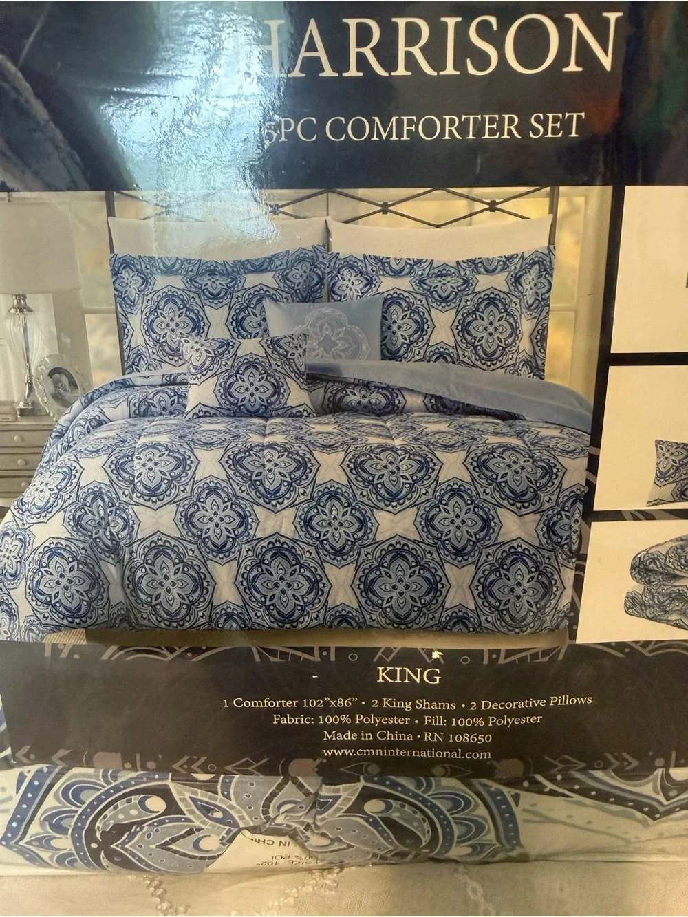 Blue & White King Comforter Set
